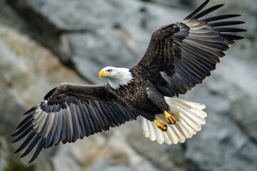 Obraz premium Bald eagle in flight