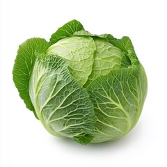 Fresh cabbage isolated on a white background.
