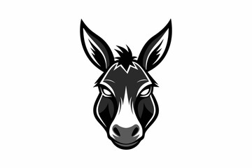 Head of a donkey. A donkey head creative logo Icon, silhouette vector artwork illustration