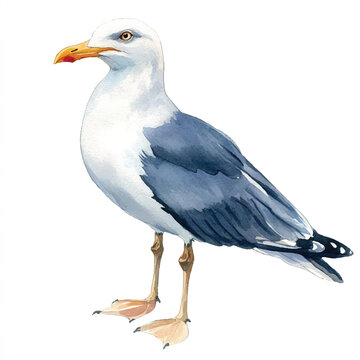 recommend clip art: Seagull watercolor clipart illustration isolated
