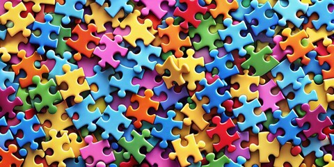 An abstract image of puzzle pieces coming together in a seamless design