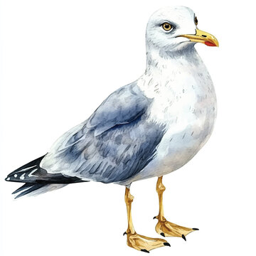 recommend clip art: Seagull watercolor clipart illustration isolated