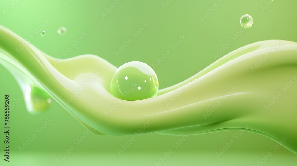 Poster blurry green background with a dynamic and fluid design, offering a vibrant yet unobtrusive visual s