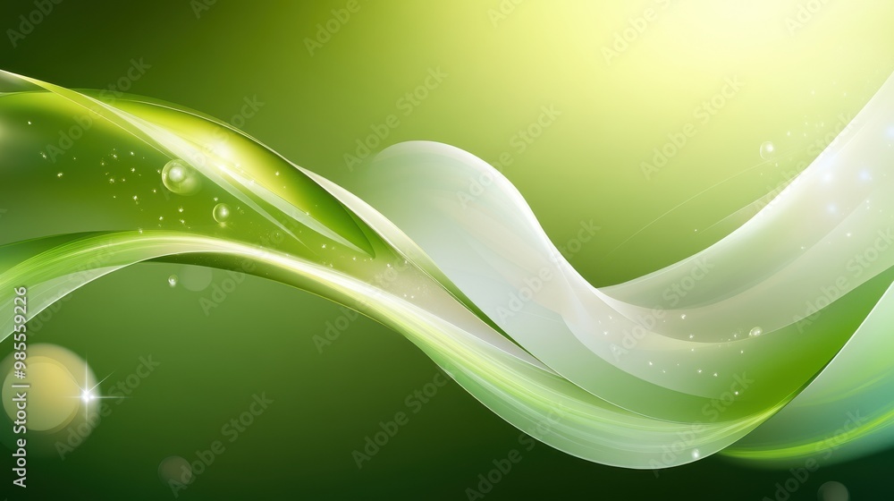 Poster blurry green background with a dynamic and fluid design, offering a vibrant yet unobtrusive visual s