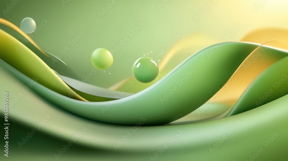 Poster bold abstract green background with dynamic patterns and bright highlights, perfect for eye-catching