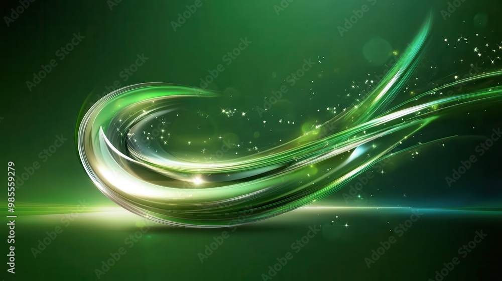 Poster bold abstract green background with dynamic patterns and bright highlights, perfect for eye-catching