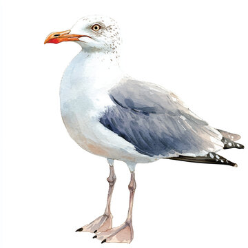 recommend clip art: Seagull watercolor clipart illustration isolated