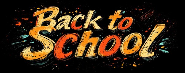 Graffiti-style back to school design with dynamic colors and expressive typography