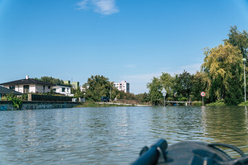 Heavy flooding along Danube river in Central Europe