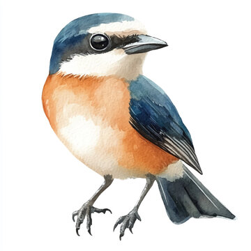 recommend clip art: Shrike watercolor clipart illustration isolated