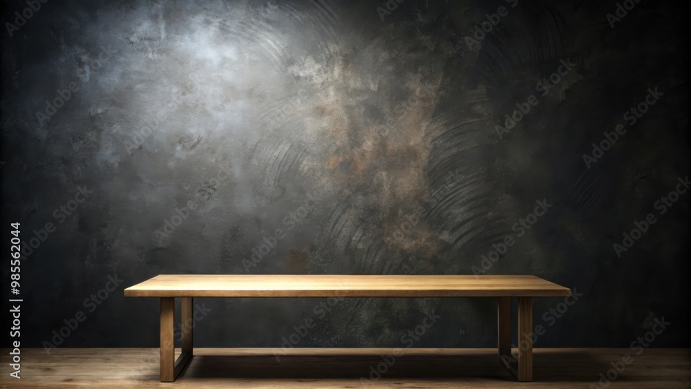 Aufkleber empty dark wall with a table for product placement