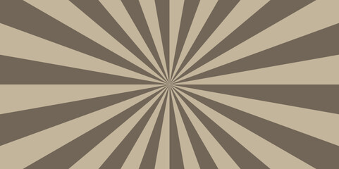 Abstract sunburst beam light vintage shine and graphic summer explosion pattern. colorful dark brown light bright sunrise isolated glow striped texture background.