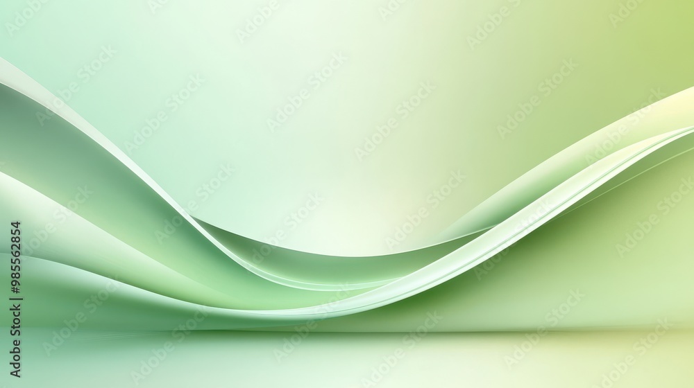 Poster clean green backdrop with a minimalistic approach and smooth gradient, ideal for adding a touch of s