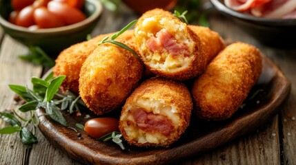 Spanish tapas called croquetas de jam&oacute;n