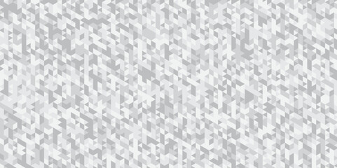 Abstract geometric white or gray background seamless triangular origami grayscale mosaic and low polygon triangle texture banner wallpaper.
