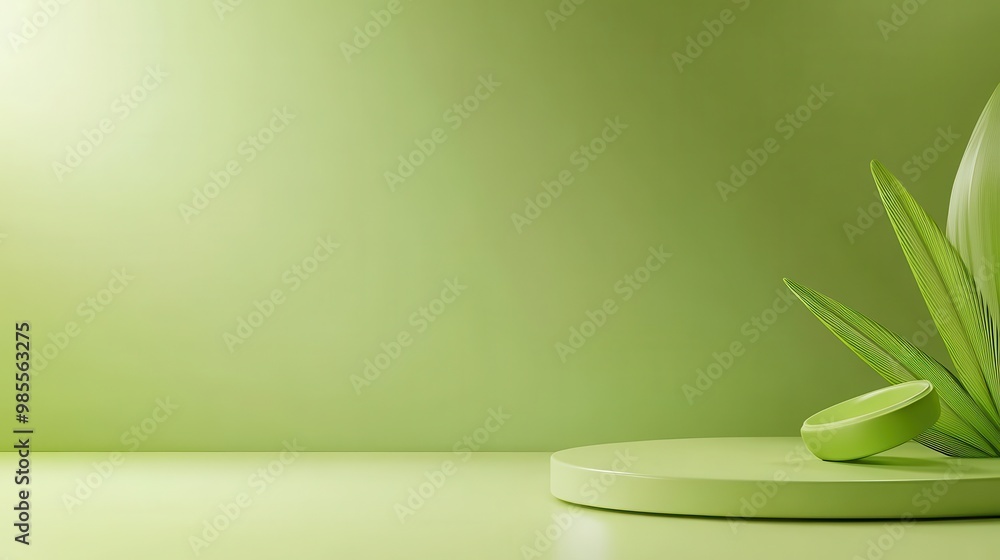 Poster clean, minimal green background with a smooth texture and ample copy space, ideal for modern and sim