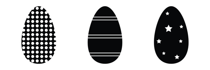  set of black easter egg icon illustration eps 10.