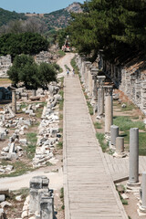 Celcius Library one of the symbols of the ancient city of Ephesus. The Famous and important ancient city of Ephesus Izmir,Turkey.