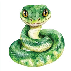 Snake watercolor clipart illustration isolated