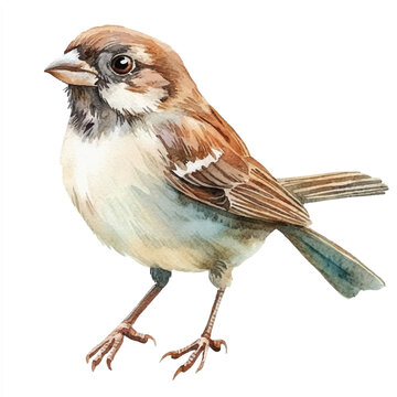recommend clip art: Sparrow watercolor clipart illustration isolated