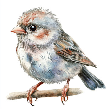recommend clip art: Sparrow watercolor clipart illustration isolated