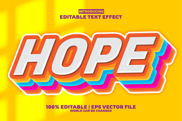 Hope editable text effect in new modern trend style