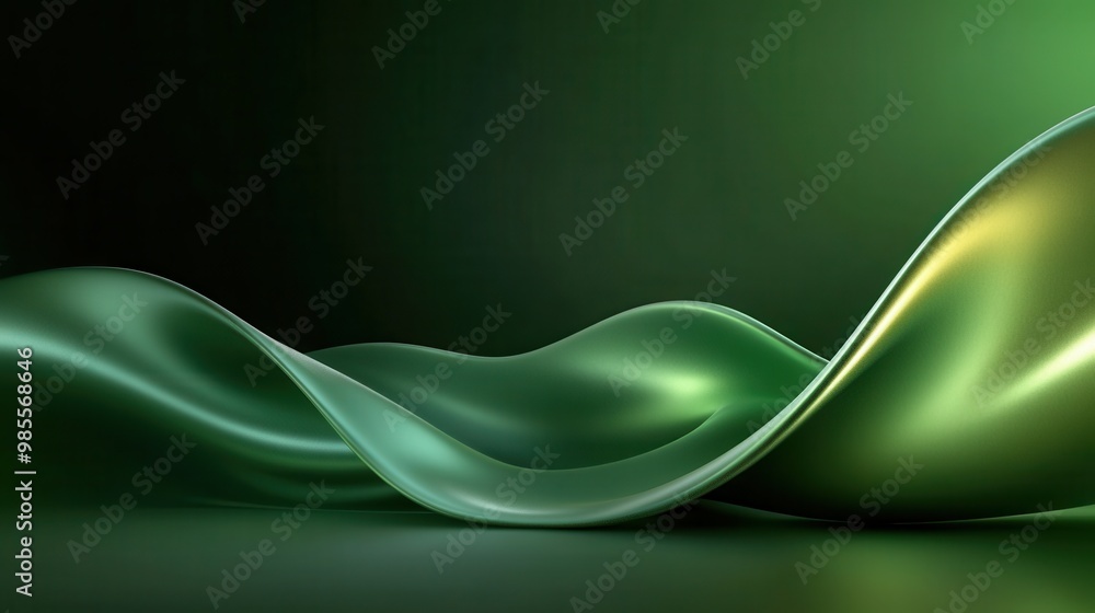 Poster dark green background with soft lighting and shadows, creating depth and a moody, sophisticated atmo