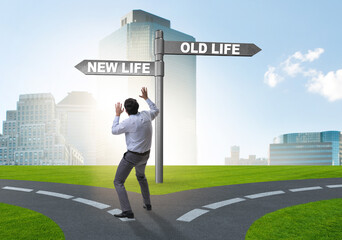 Concept of new and old life