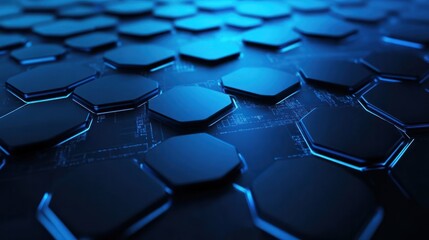 Obraz premium Abstract blue technology hexagonal background