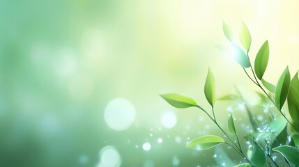 Diffused green light with a blurred effect, creating a calm and peaceful background with ample design space