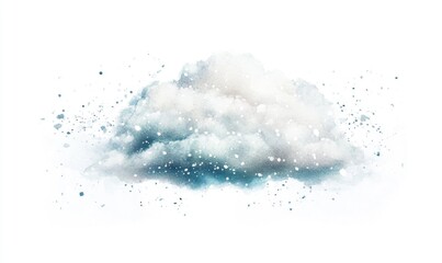 Obraz premium A white background with a large, fluffy cloud in the sky
