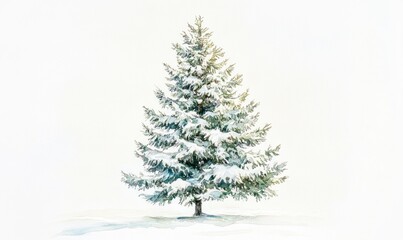 Fototapeta premium A white pine tree is the main focus of the image