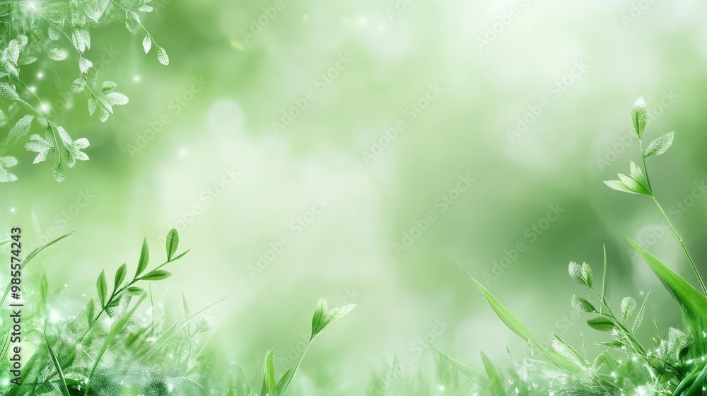Poster dreamy green blur with a hint of texture, perfect for creating a soft and inviting design space with