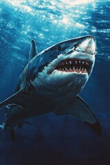 Naklejka premium Shark Swimming in Ocean