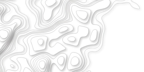 Topography white and black stripe line map the stylize wave pattern. white topography abstract vector  map landscape terrain texture.
