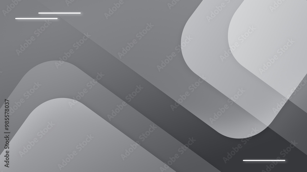 Poster layered and transparent geometric shapes on gray background in black and white. abstract high resolu