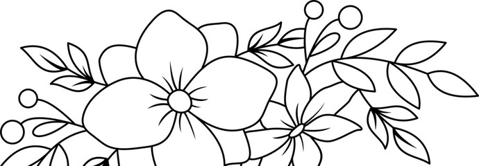 Decorative Floral Border Line Art