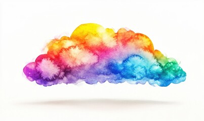 A colorful cloud with a rainbow in it