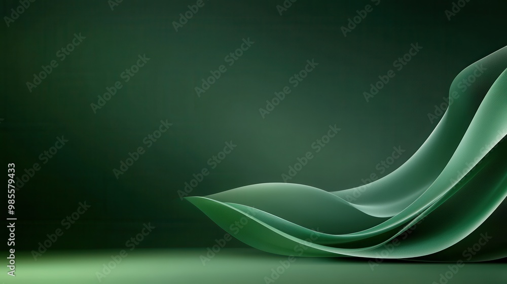 Poster elegant dark green background with smooth highlights, perfect for creating a sophisticated and myste