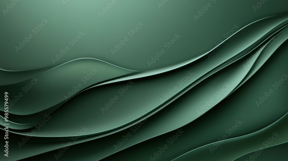 Poster elegant dark green background with smooth highlights, perfect for creating a sophisticated and myste