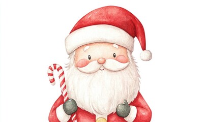 Obraz premium A cartoonish santa with a red hat and a cane