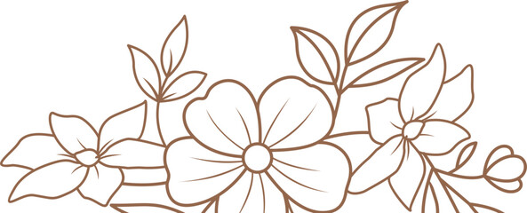 Floral Border Line Art