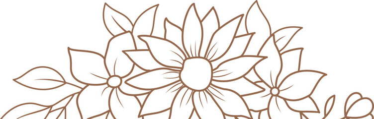 Floral Border Line Art