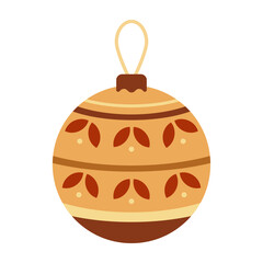 Christmas tree decorations, cartoon xmas holiday toys. Winter holidays cute tree elements, balls and toys. New Year decorations