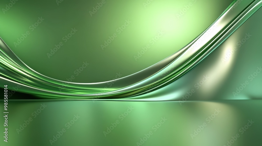Poster elegant green metallic surface with a smooth, even texture and subtle lighting effects, providing a 