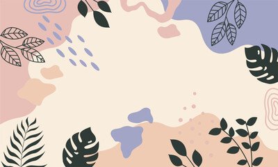 Flat abstract floral leaves background