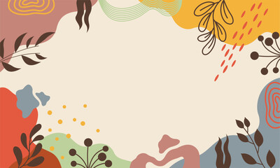 Flat abstract floral leaves background