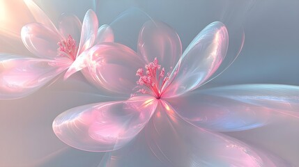 Delicate abstract floral design, soft colors