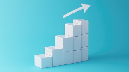Fototapeta premium White Cubes With Upward Arrow