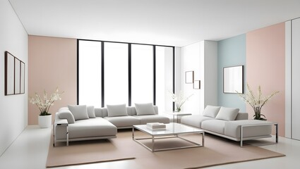 Fototapeta premium modern living room with beautiful color combination